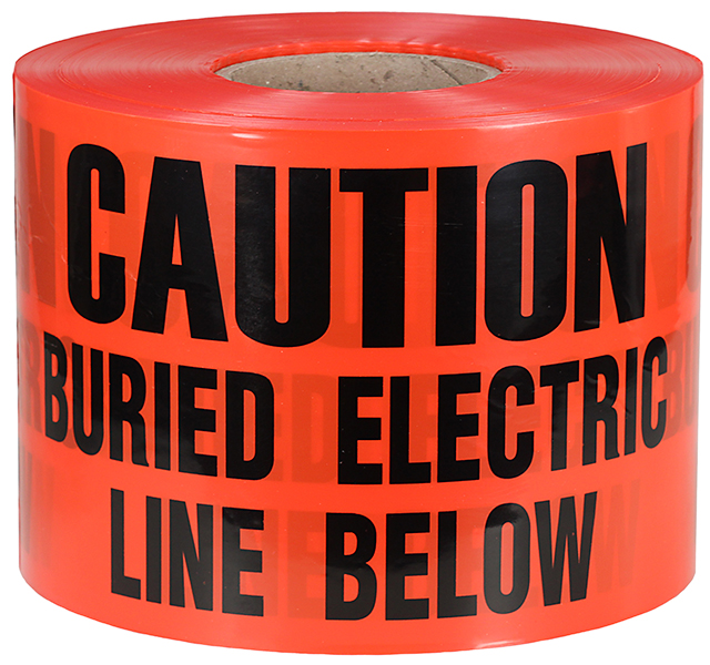 IDEAL 42-151 6" RED CAUTION TAPE MARKED CAUTION ELECTRIC LINE BELOW  NEW 