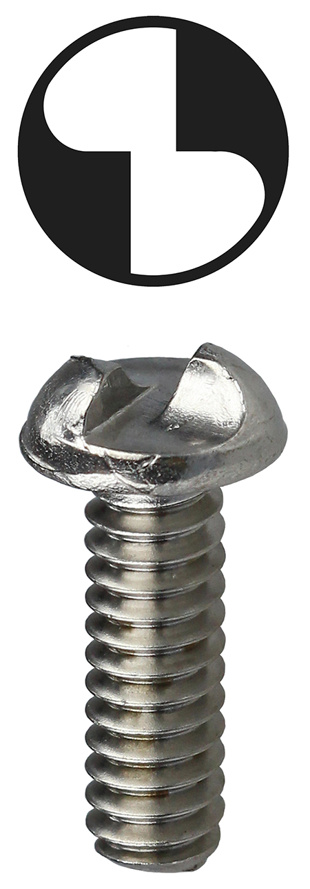 Machine Screw, 18-8 Stainless Steel material, 3/4 in. length, #10-24 thread size, Round head type, One Way drive type
